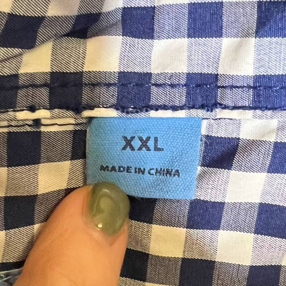 V46 Land and‎ Sea Blue and White Checkered Shirt Size XXL - Picture 4 of 9